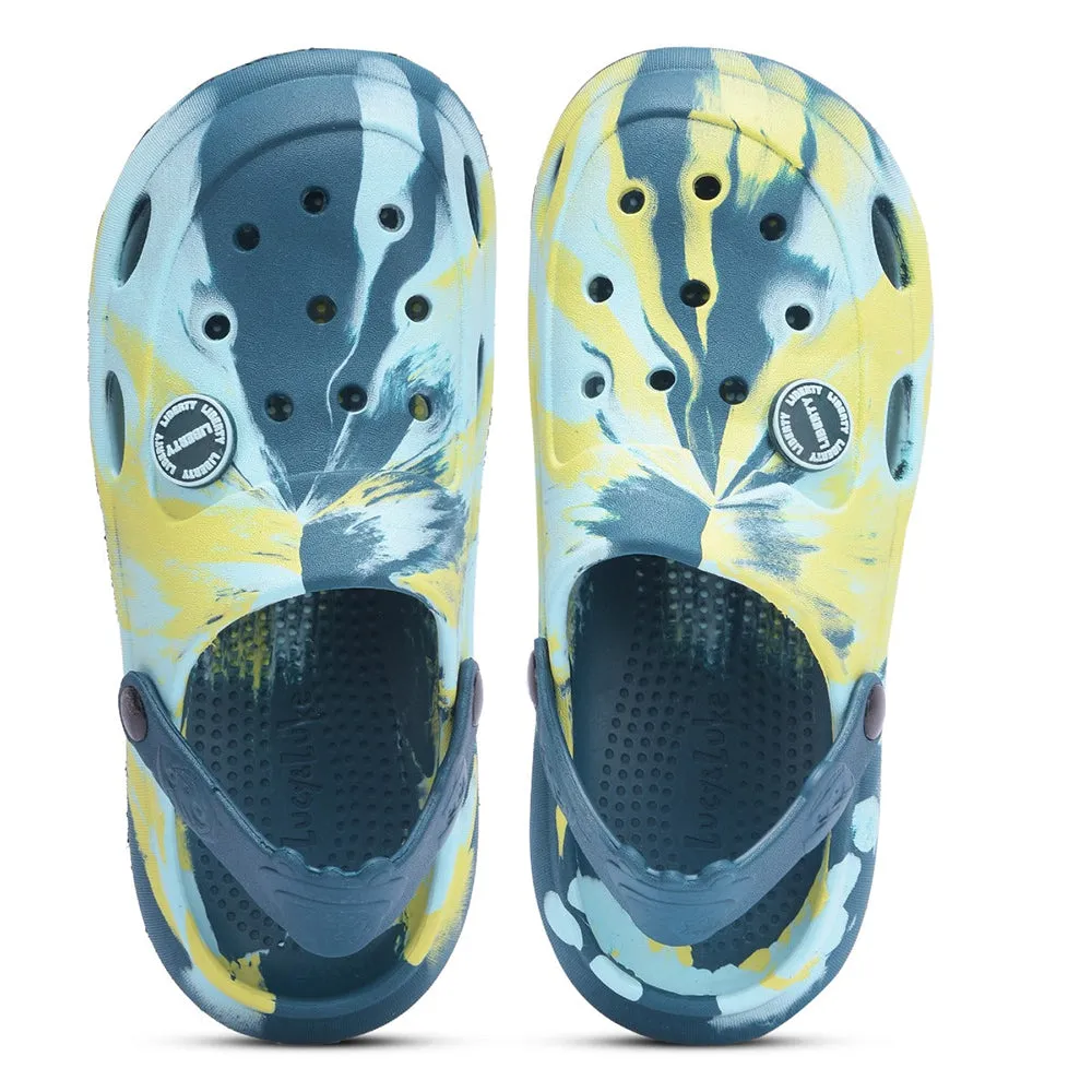 Lucy & Luke Teal Blue Slingback Clogs For Kids ALEX-02E By Liberty