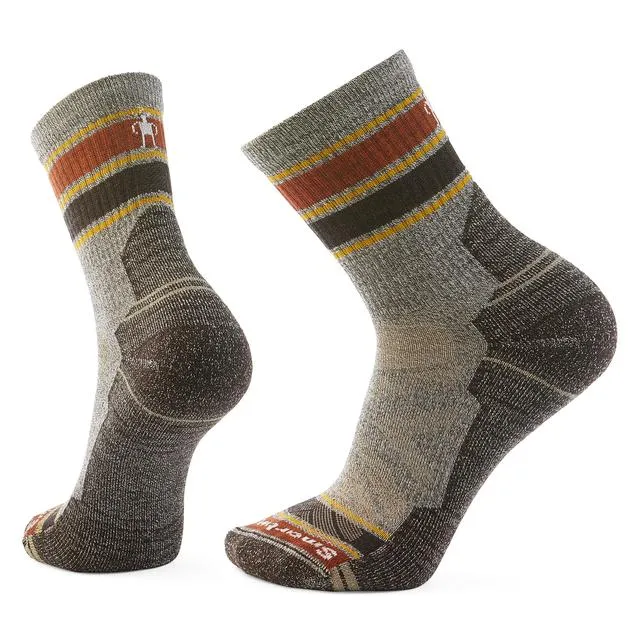 Men's Hike Light Cushion Striped Mid Crew Socks