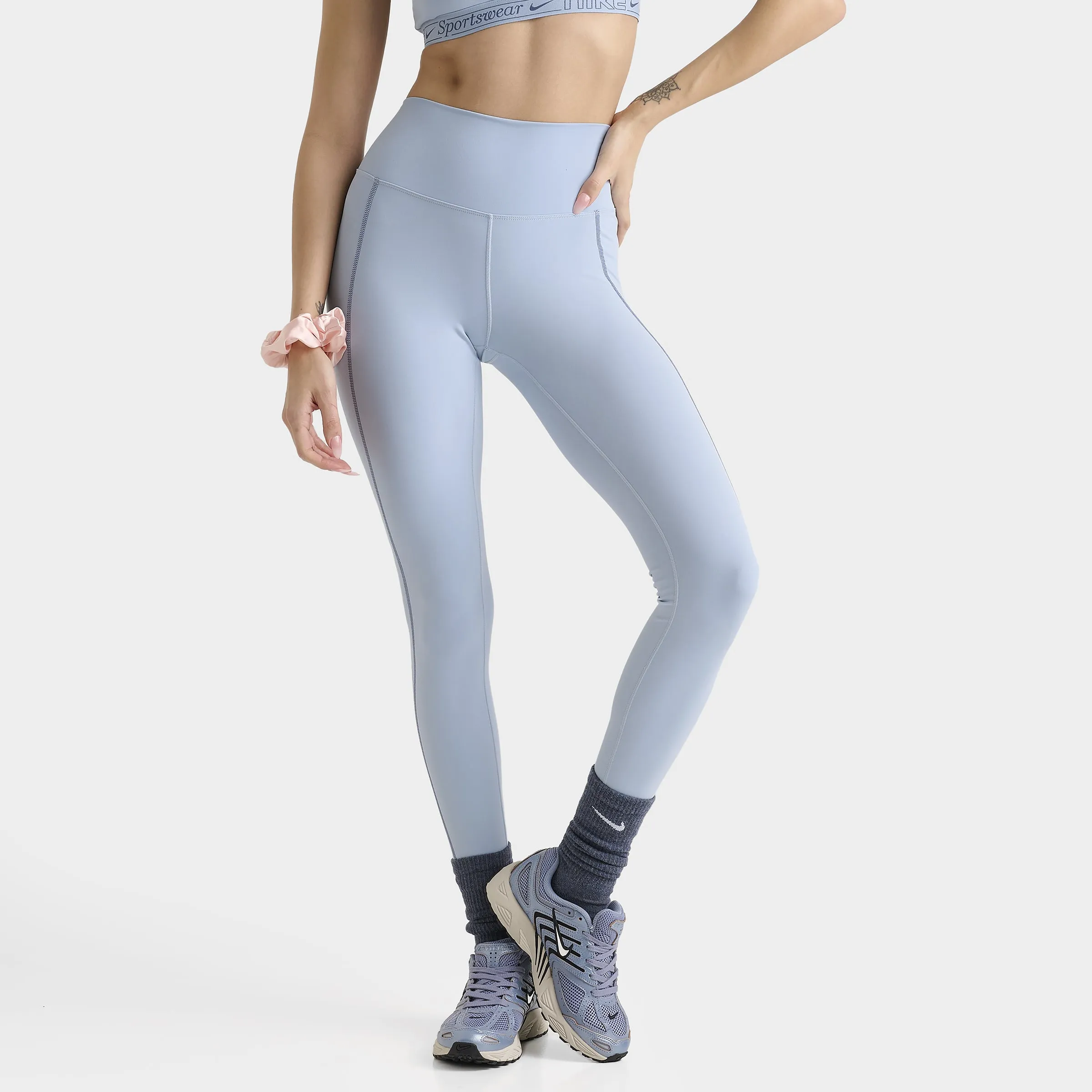 Nike One Women's Dri-FIT High Rise Crop Leggings / Light Armory Blue