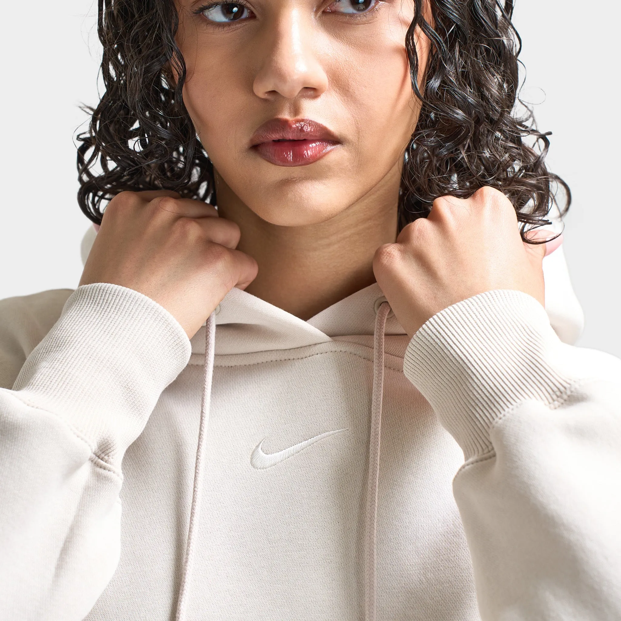 Nike Sportswear Women's Phoenix Fleece Oversized Pullover Hoodie Light Orewood Brown /  Sail