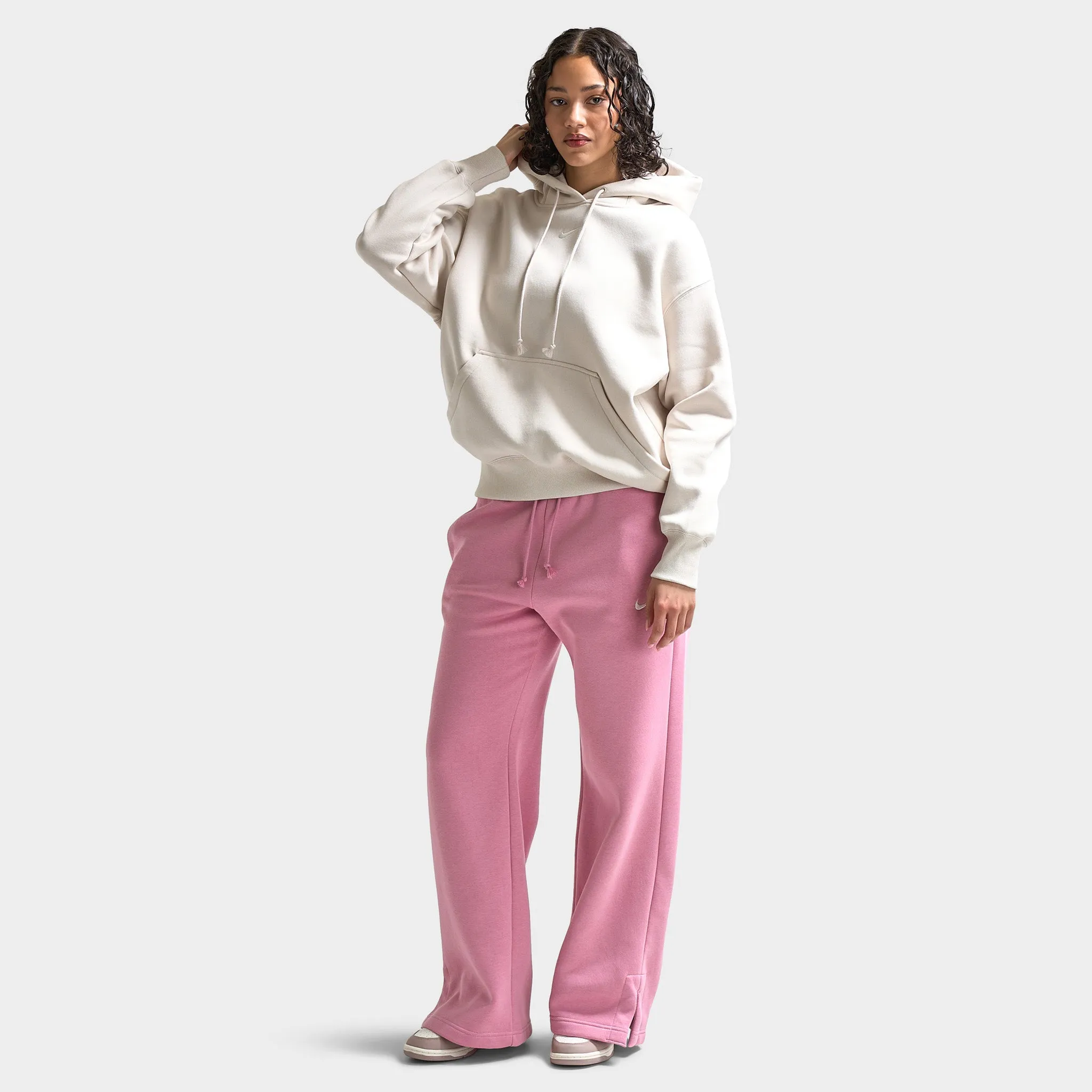 Nike Sportswear Women's Phoenix Fleece Oversized Pullover Hoodie Light Orewood Brown /  Sail