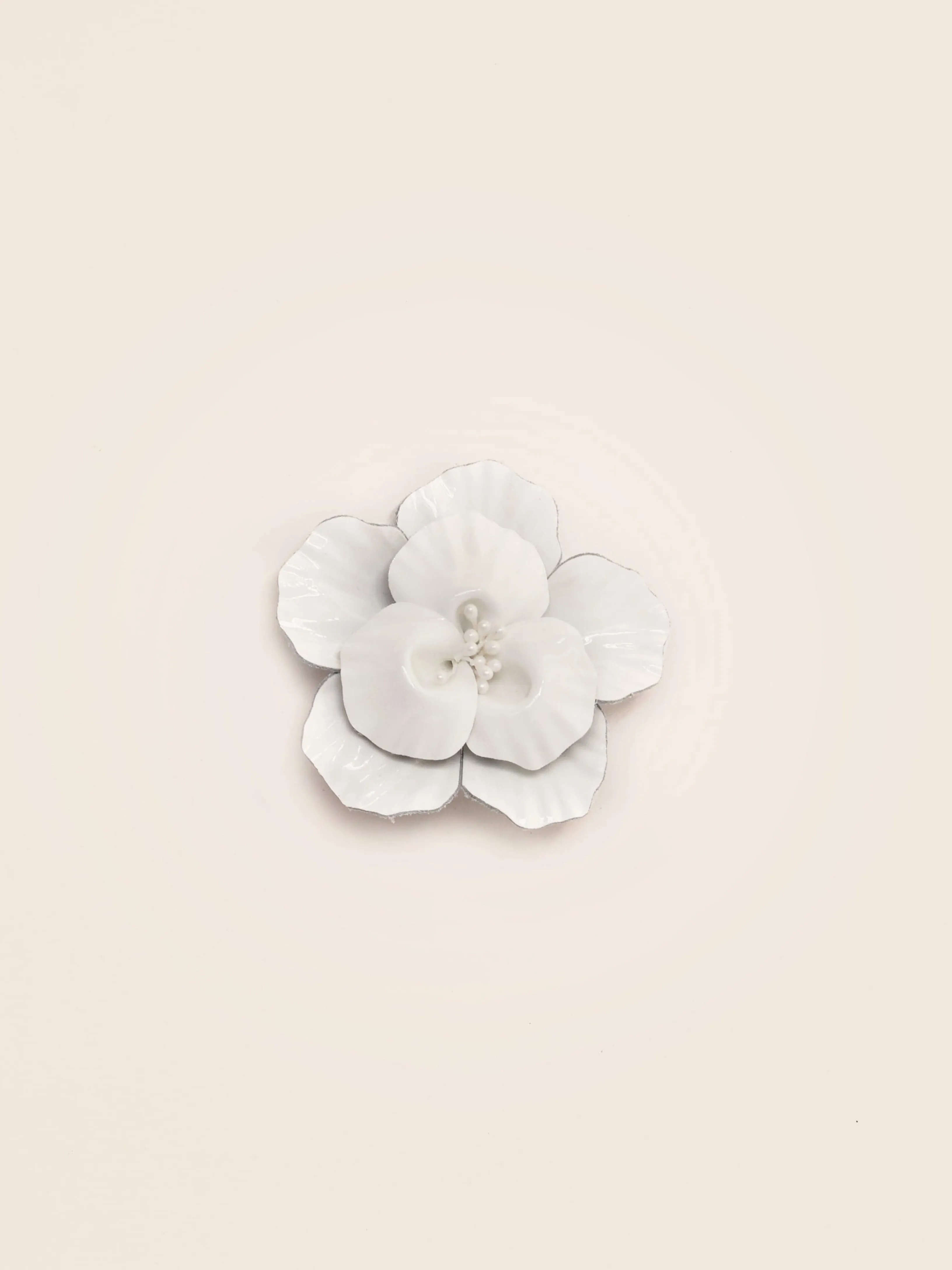 Patent Flower Clip White