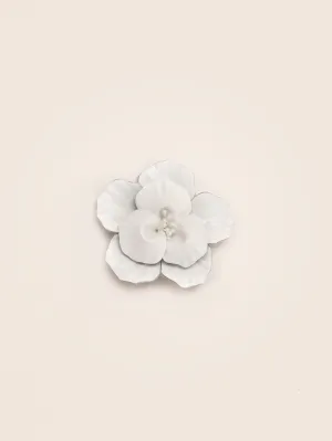 Patent Flower Clip White