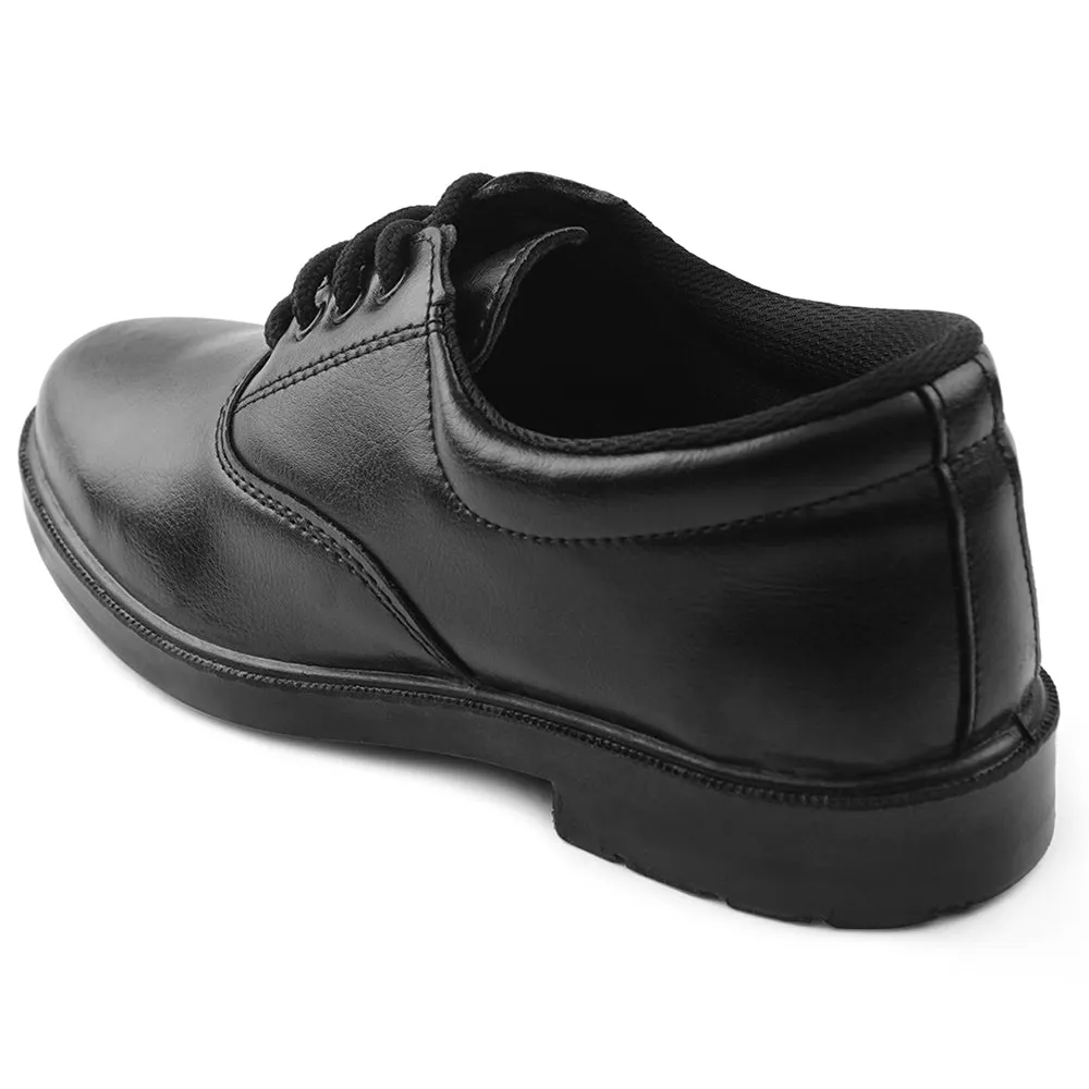 Prefect Black Lacing Uniform School Shoes For Kids SKOOLBOYPU By Liberty