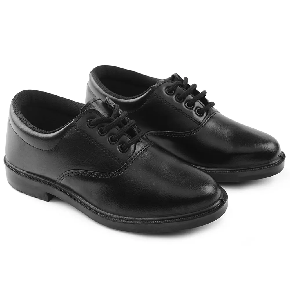 Prefect Black Lacing Uniform School Shoes For Kids SKOOLBOYPU By Liberty