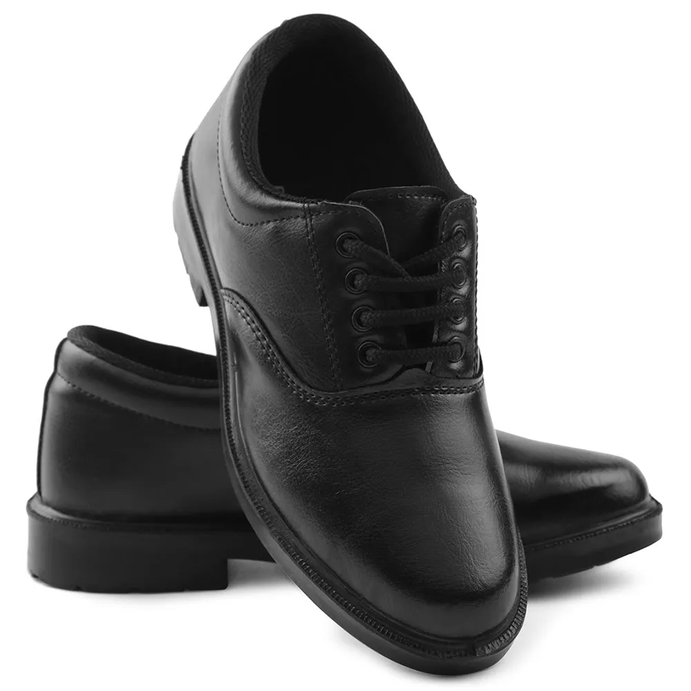 Prefect Black Lacing Uniform School Shoes For Kids SKOOLBOYPU By Liberty