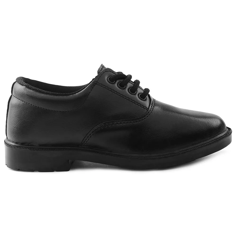 Prefect Black Lacing Uniform School Shoes For Kids SKOOLBOYPU By Liberty