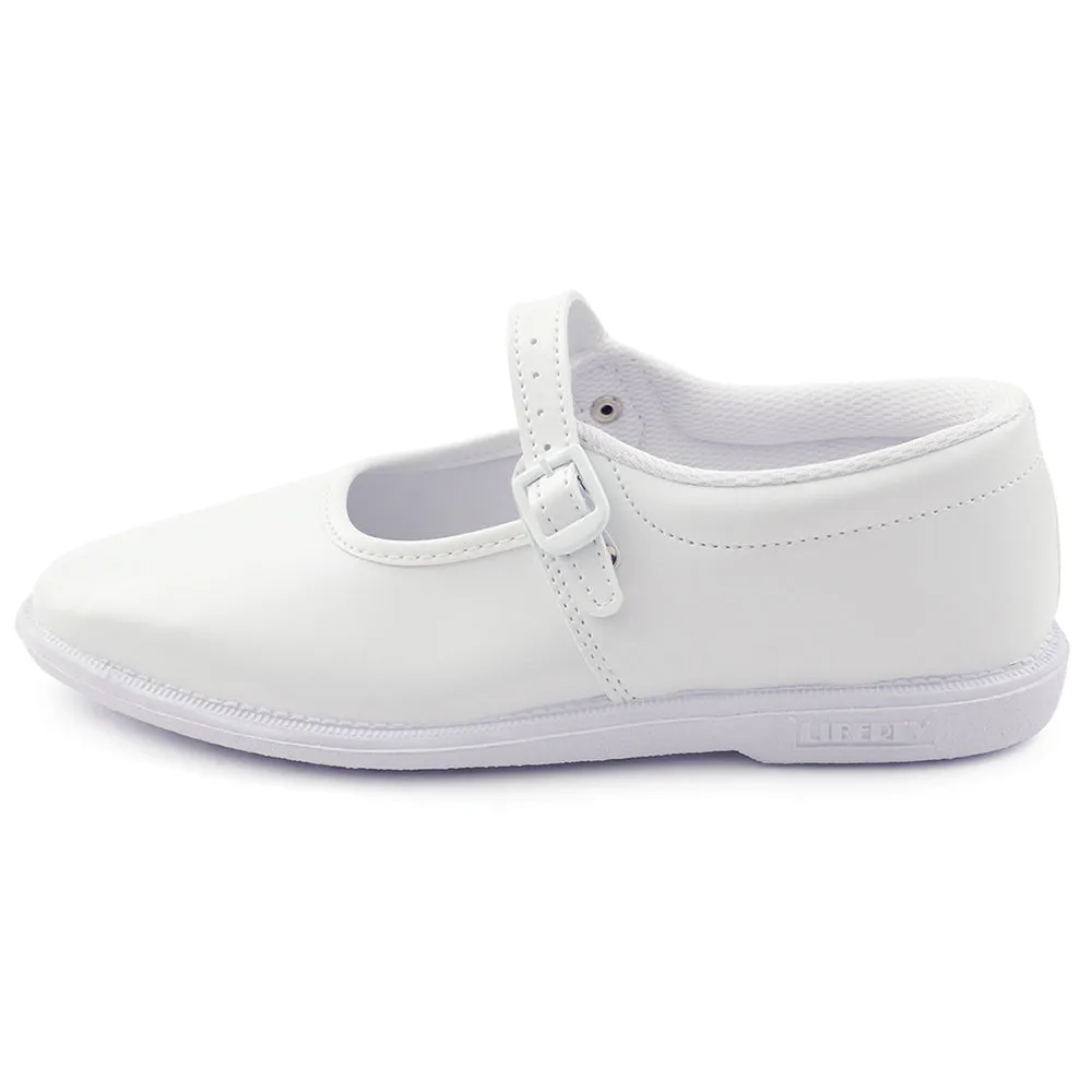 Prefect White Ballerina Dress School Shoes For Kids N.S/GIRL By Liberty