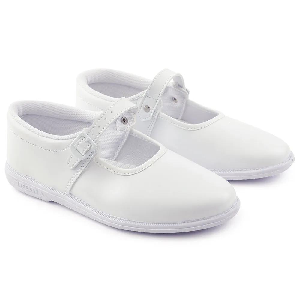 Prefect White Ballerina Dress School Shoes For Kids N.S/GIRL By Liberty
