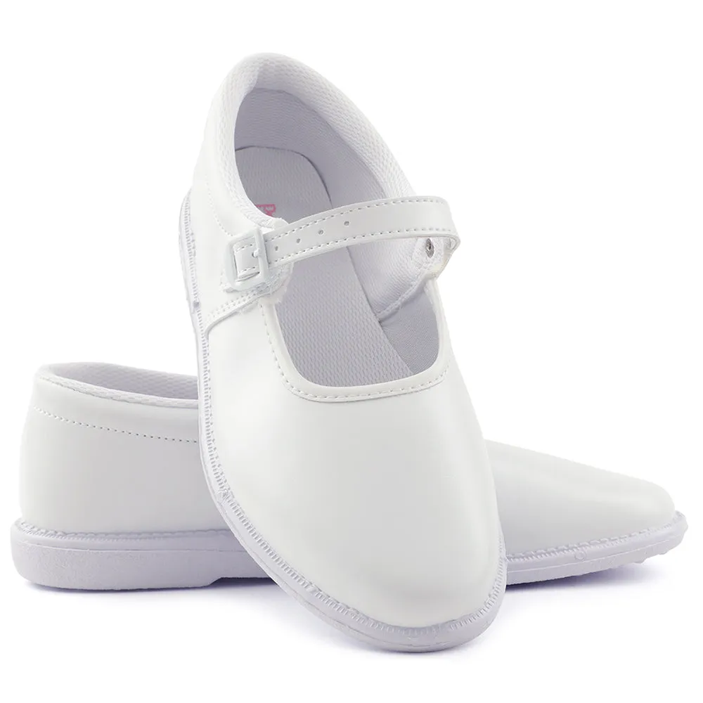 Prefect White Ballerina Dress School Shoes For Kids N.S/GIRL By Liberty