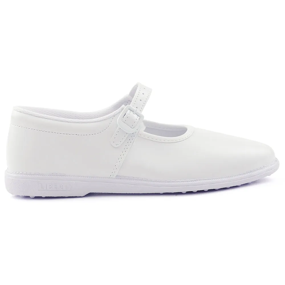 Prefect White Ballerina Dress School Shoes For Kids N.S/GIRL By Liberty