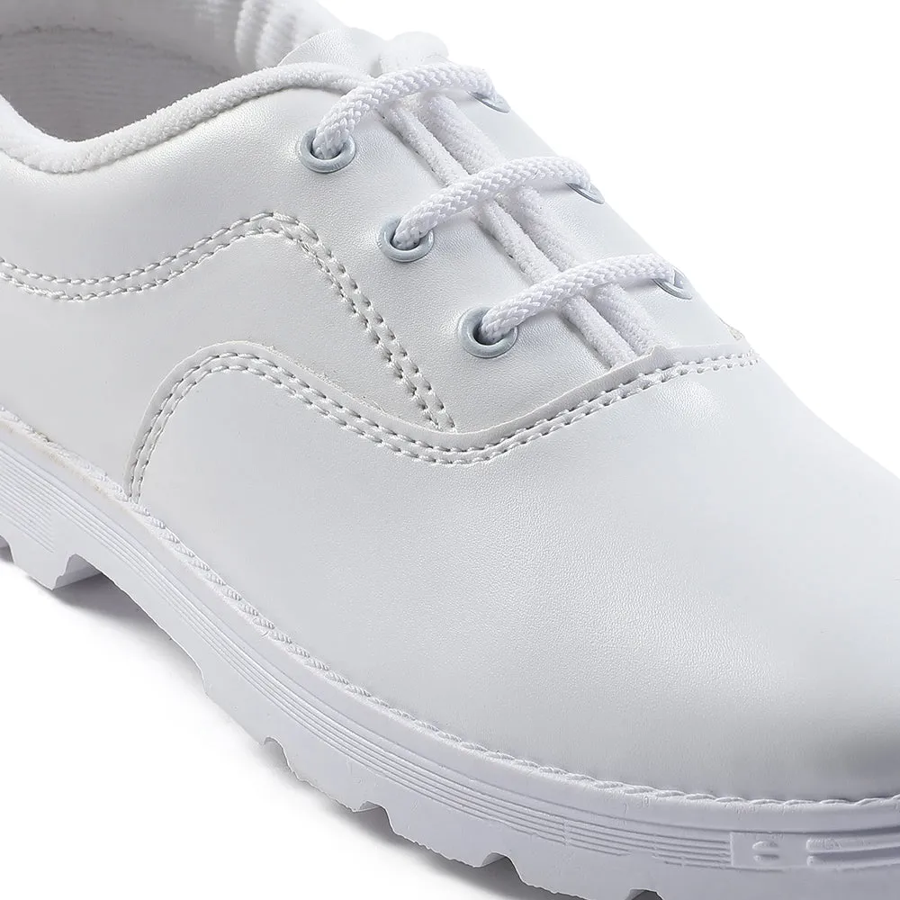 Prefect White Lacing Uniform School Shoes For Kids S-BOYEXCEA By Liberty