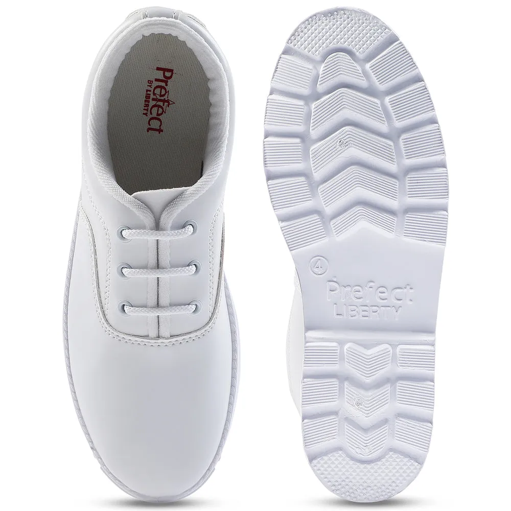 Prefect White Lacing Uniform School Shoes For Kids S-BOYEXCEA By Liberty