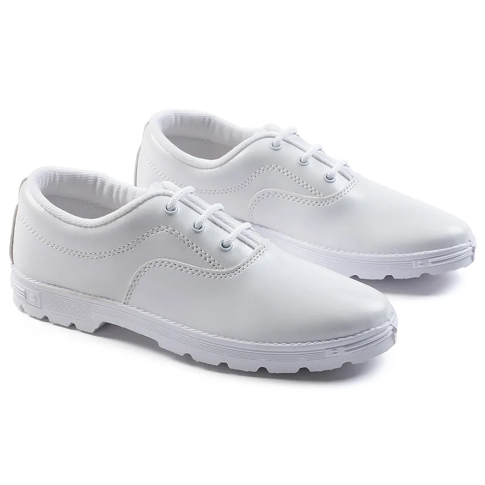 Prefect White Lacing Uniform School Shoes For Kids S-BOYEXCEA By Liberty