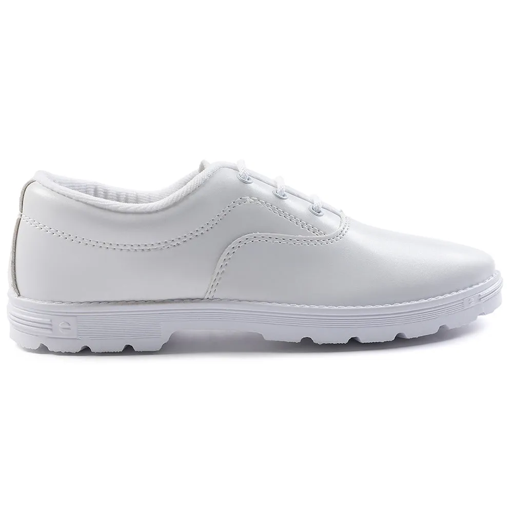 Prefect White Lacing Uniform School Shoes For Kids S-BOYEXCEA By Liberty
