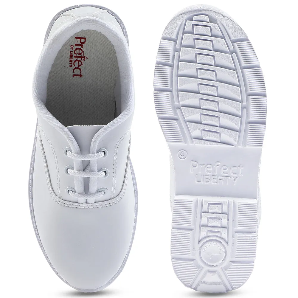 Prefect White Lacing Uniform School Shoes For Kids S/BOY EXCE By Liberty