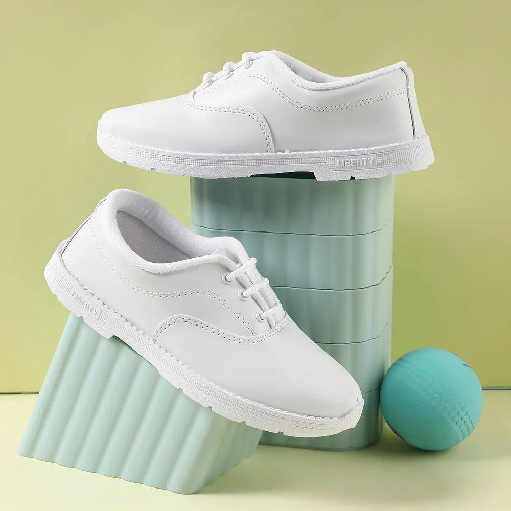Prefect White Lacing Uniform School Shoes For Kids S/BOY EXCE By Liberty