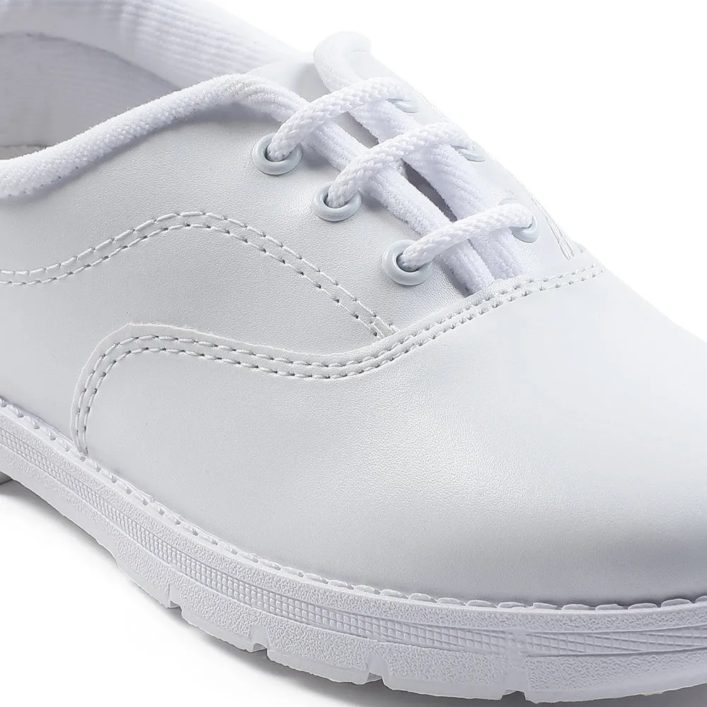 Prefect White Lacing Uniform School Shoes For Kids S/BOY EXCE By Liberty