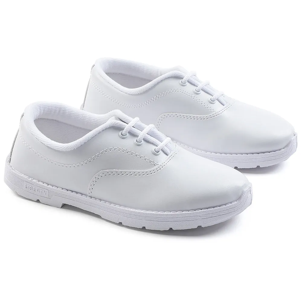 Prefect White Lacing Uniform School Shoes For Kids S/BOY EXCE By Liberty