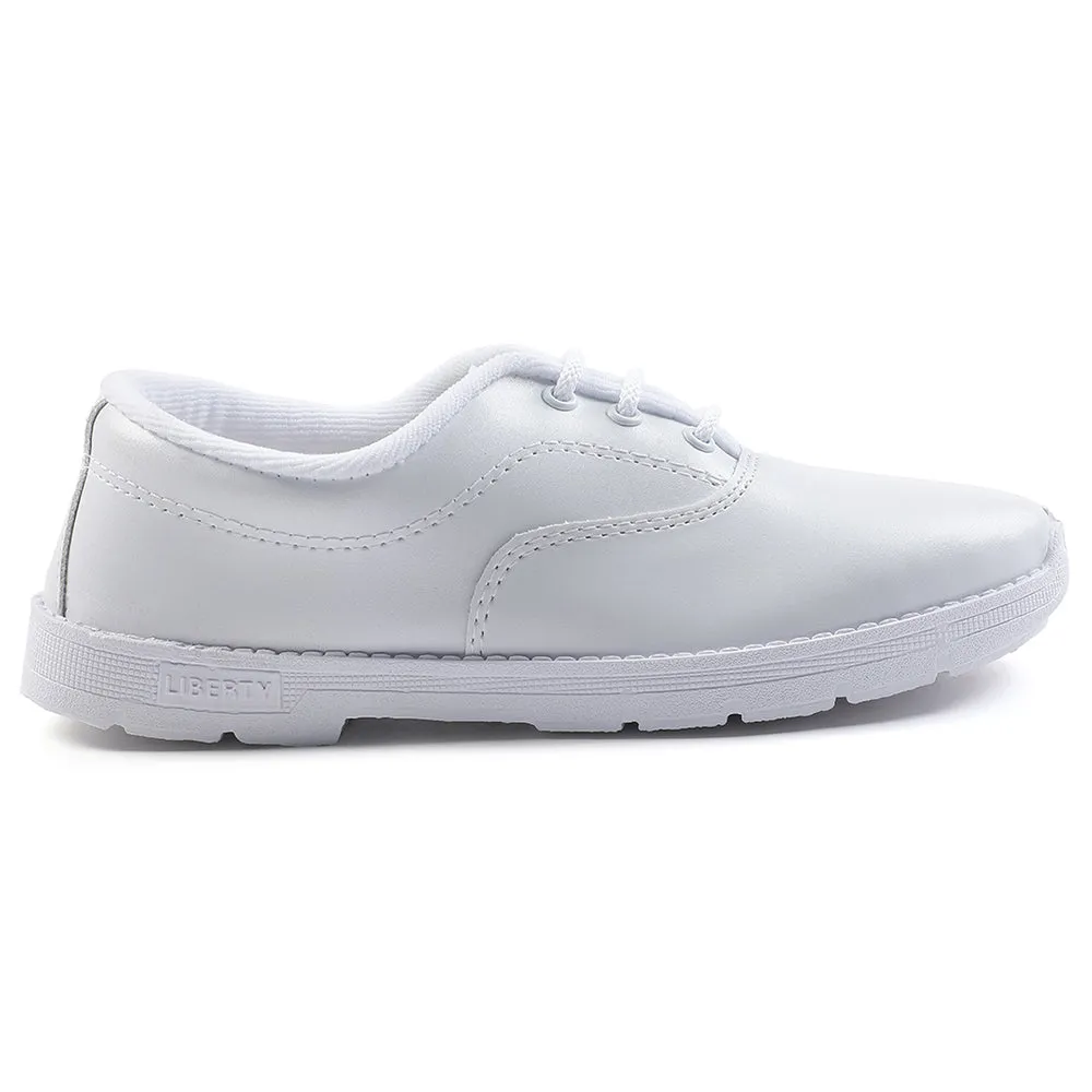 Prefect White Lacing Uniform School Shoes For Kids S/BOY EXCE By Liberty