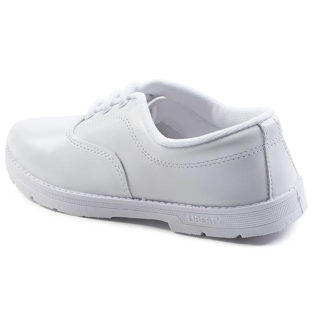 Prefect White Lacing Uniform School Shoes For Kids S/BOY EXCE By Liberty