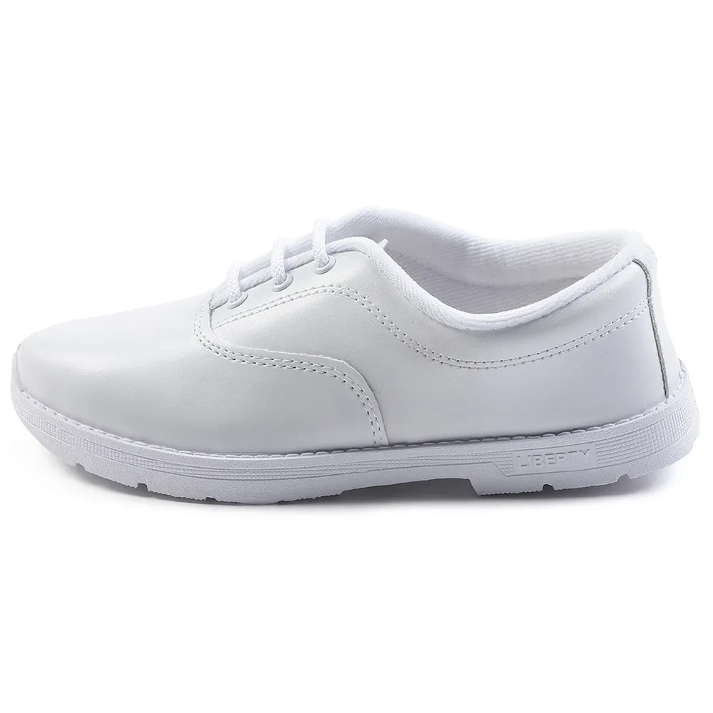 Prefect White Lacing Uniform School Shoes For Kids S/BOY EXCE By Liberty