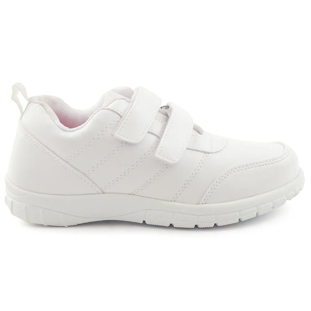 Prefect White Lacing Uniform School Shoes For Kids SCHOOLPTMV By Liberty