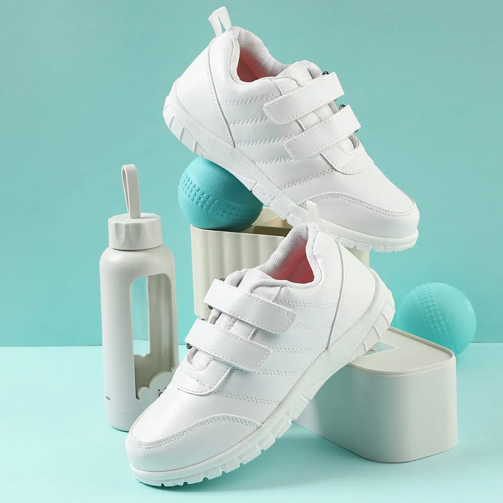 Prefect White Lacing Uniform School Shoes For Kids SCHOOLPTMV By Liberty