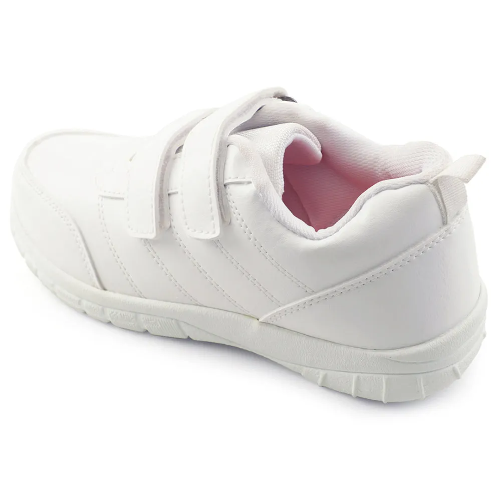 Prefect White Lacing Uniform School Shoes For Kids SCHOOLPTMV By Liberty