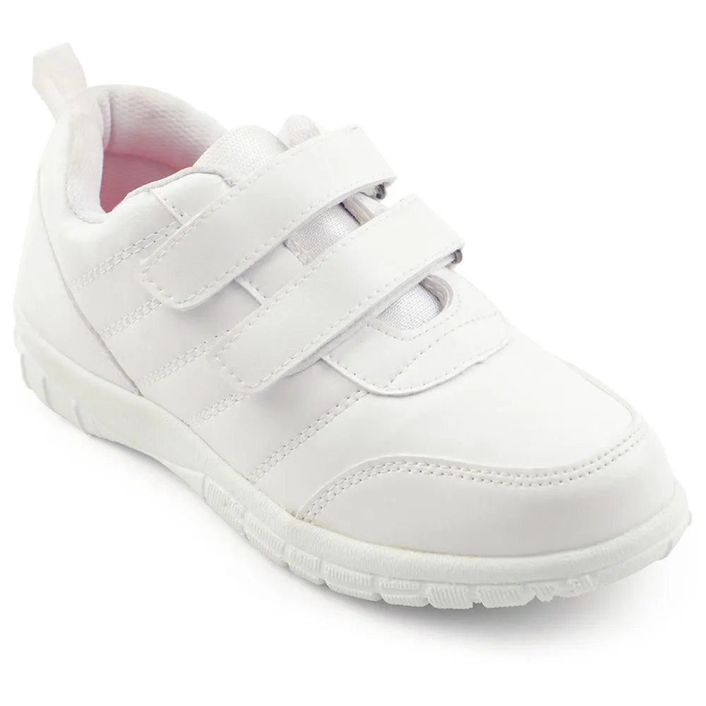 Prefect White Lacing Uniform School Shoes For Kids SCHOOLPTMV By Liberty