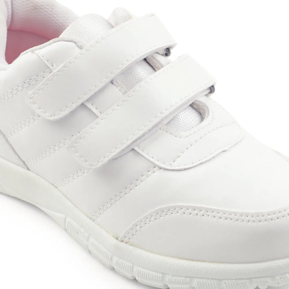Prefect White Lacing Uniform School Shoes For Kids SCHOOLPTMV By Liberty