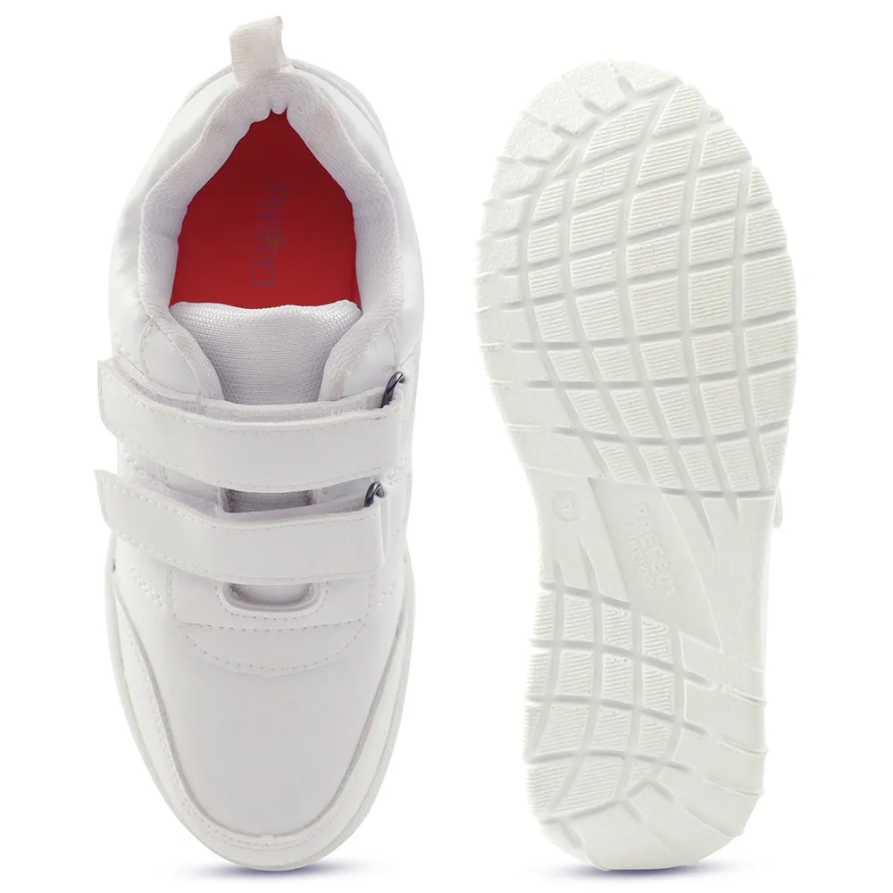 Prefect White Lacing Uniform School Shoes For Kids SCHOOLPTMV By Liberty