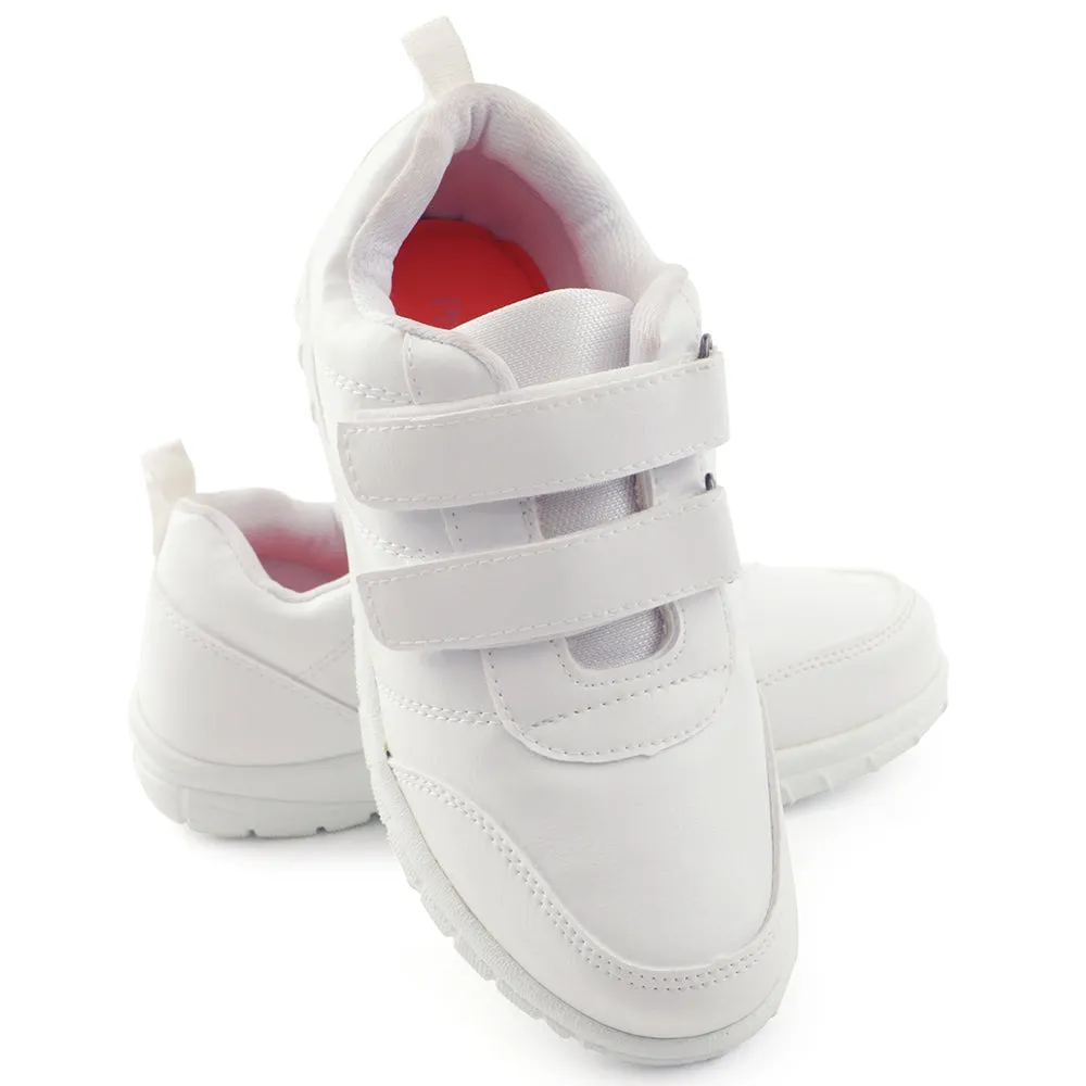 Prefect White Lacing Uniform School Shoes For Kids SCHOOLPTMV By Liberty