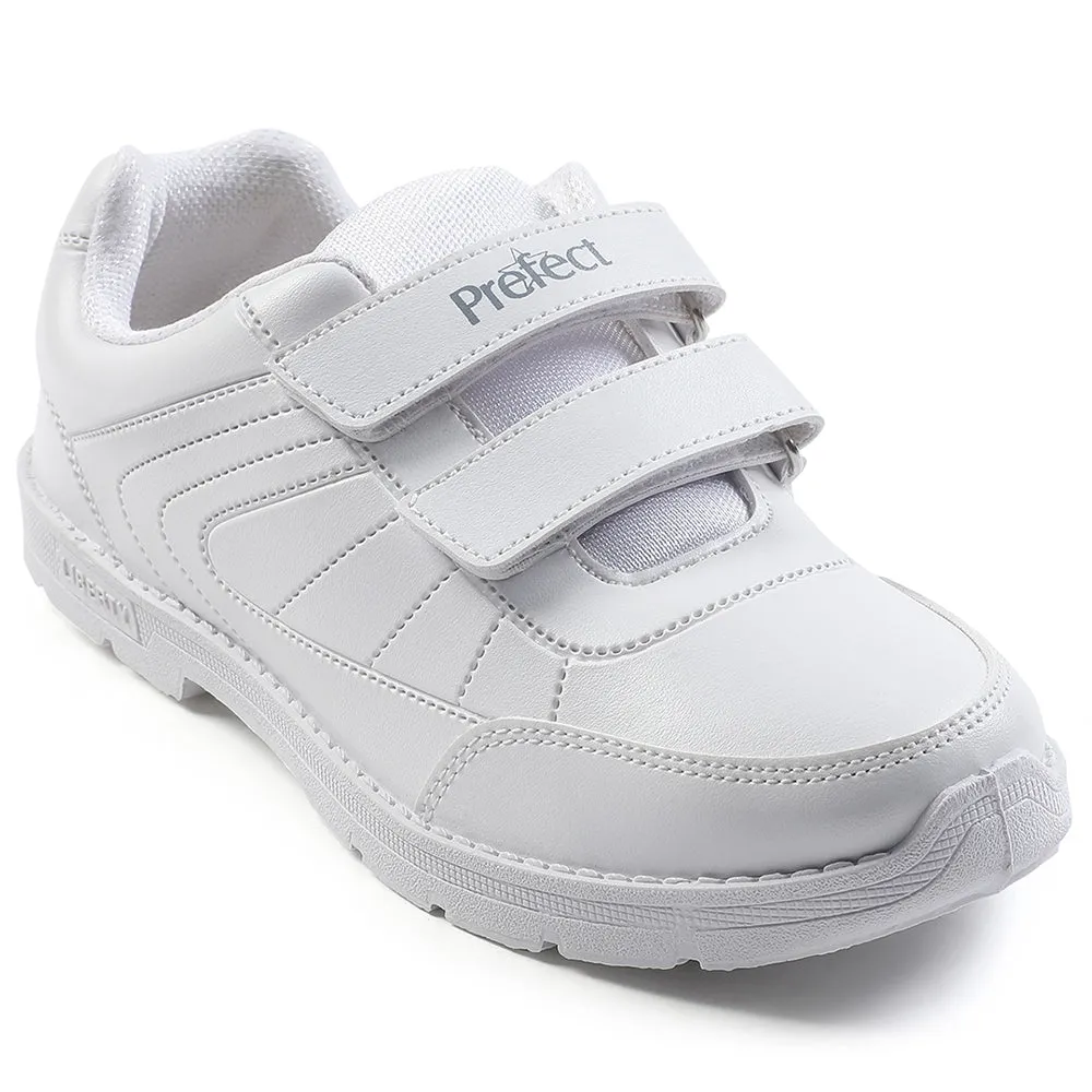 Prefect White Non Lacing Uniform School Shoes For Kids SCHOOLFUN By Liberty