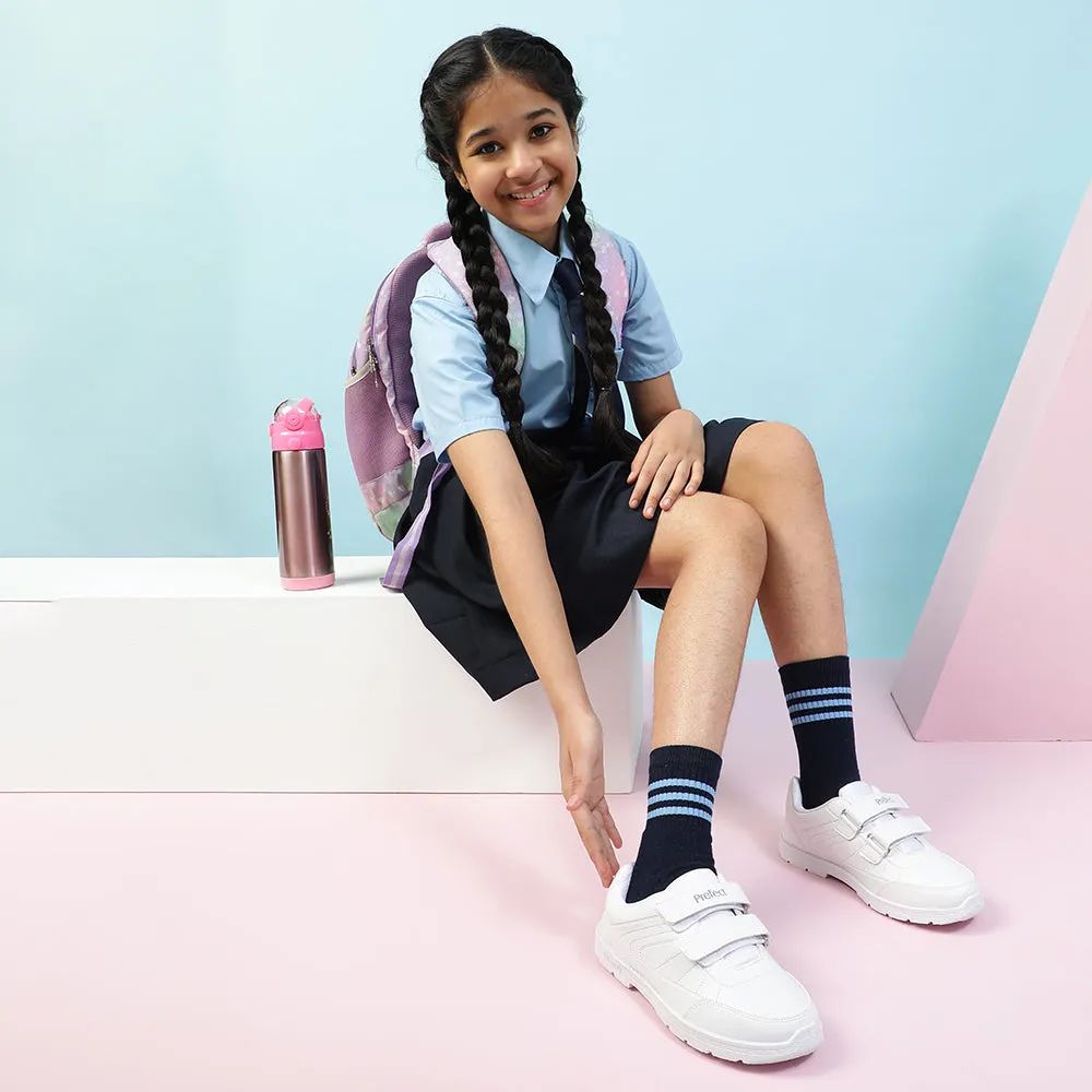 Prefect White Non Lacing Uniform School Shoes For Kids SCHOOLFUN By Liberty