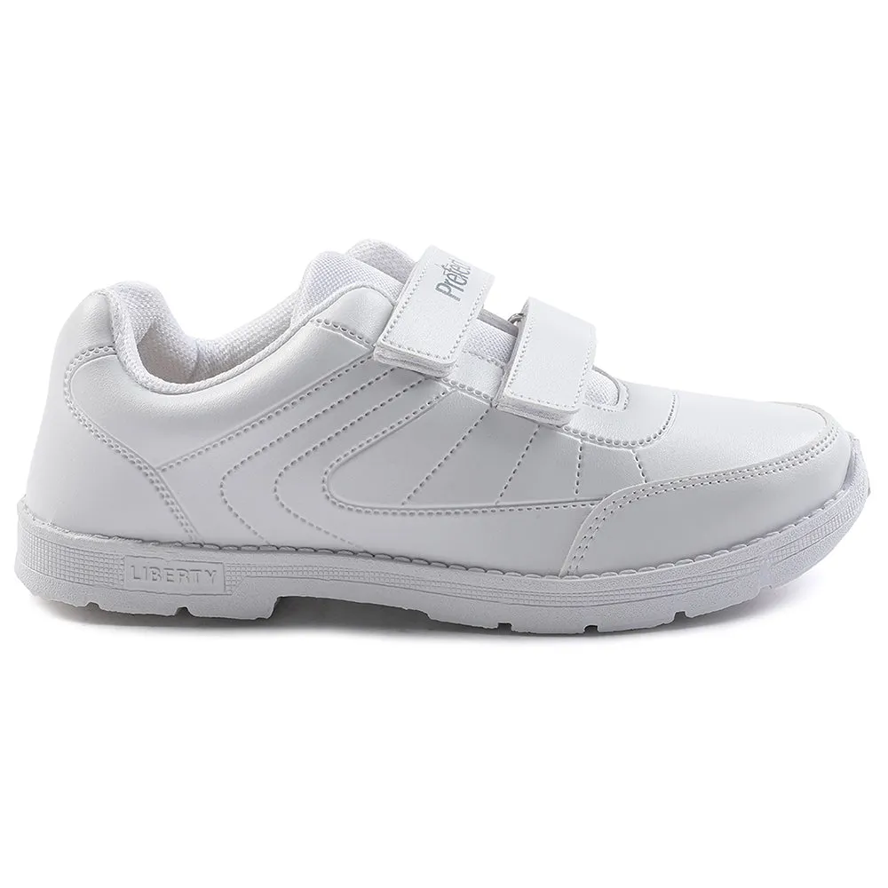 Prefect White Non Lacing Uniform School Shoes For Kids SCHOOLFUN By Liberty