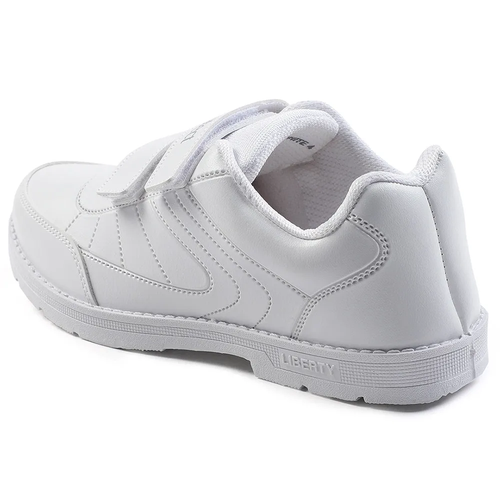Prefect White Non Lacing Uniform School Shoes For Kids SCHOOLFUN By Liberty