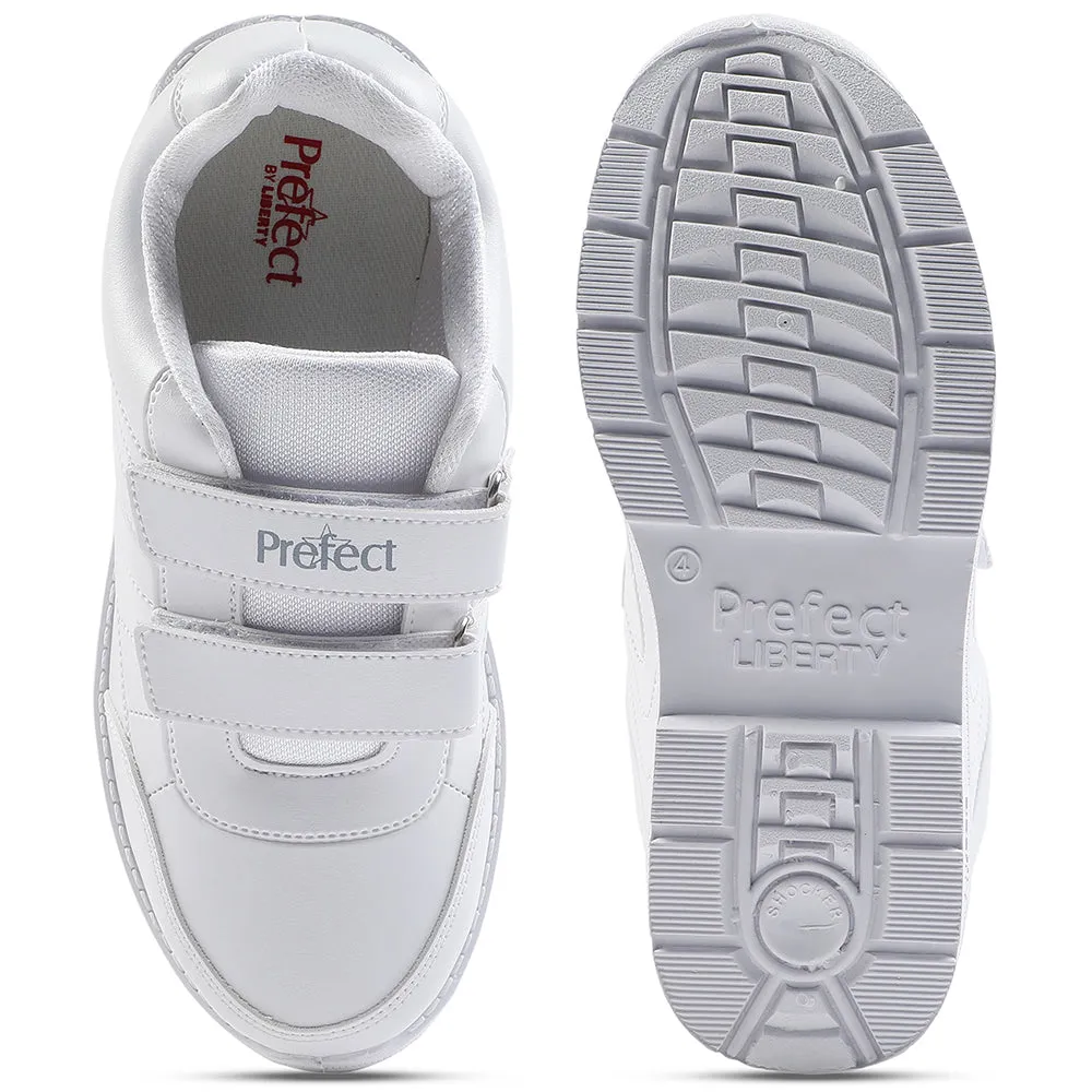 Prefect White Non Lacing Uniform School Shoes For Kids SCHOOLFUN By Liberty