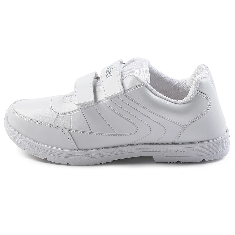 Prefect White Non Lacing Uniform School Shoes For Kids SCHOOLFUN By Liberty