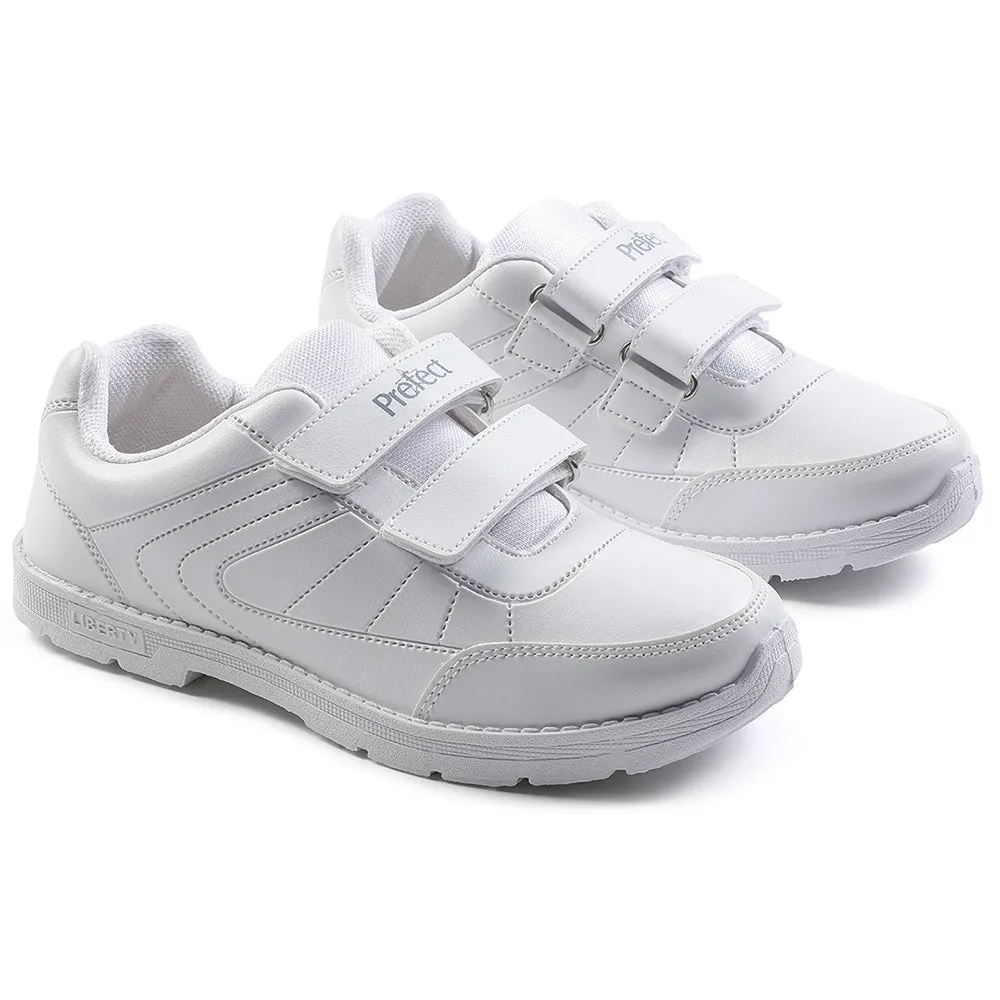 Prefect White Non Lacing Uniform School Shoes For Kids SCHOOLFUN By Liberty