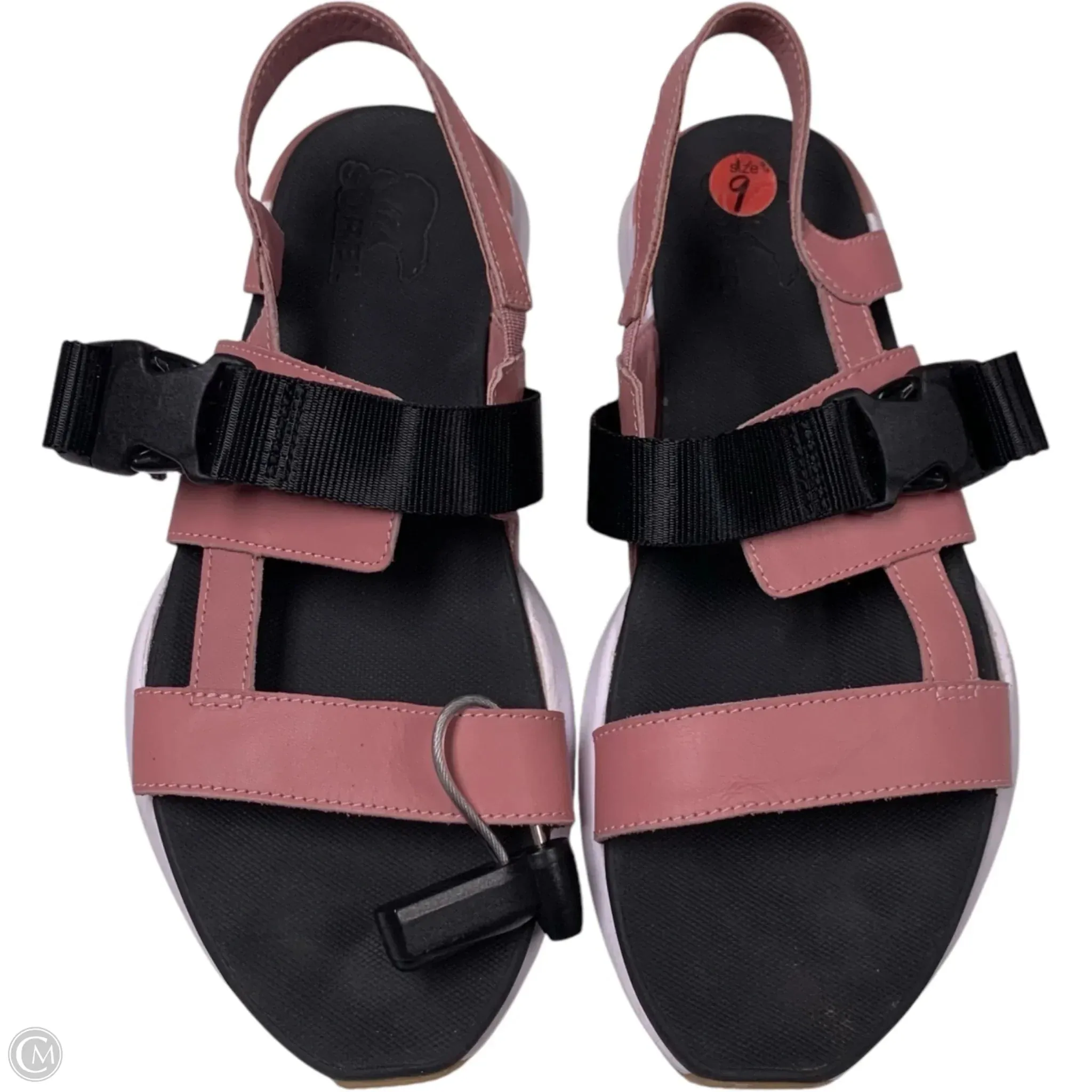 Sandals Sport By Sorel In Black & Pink, Size: 9