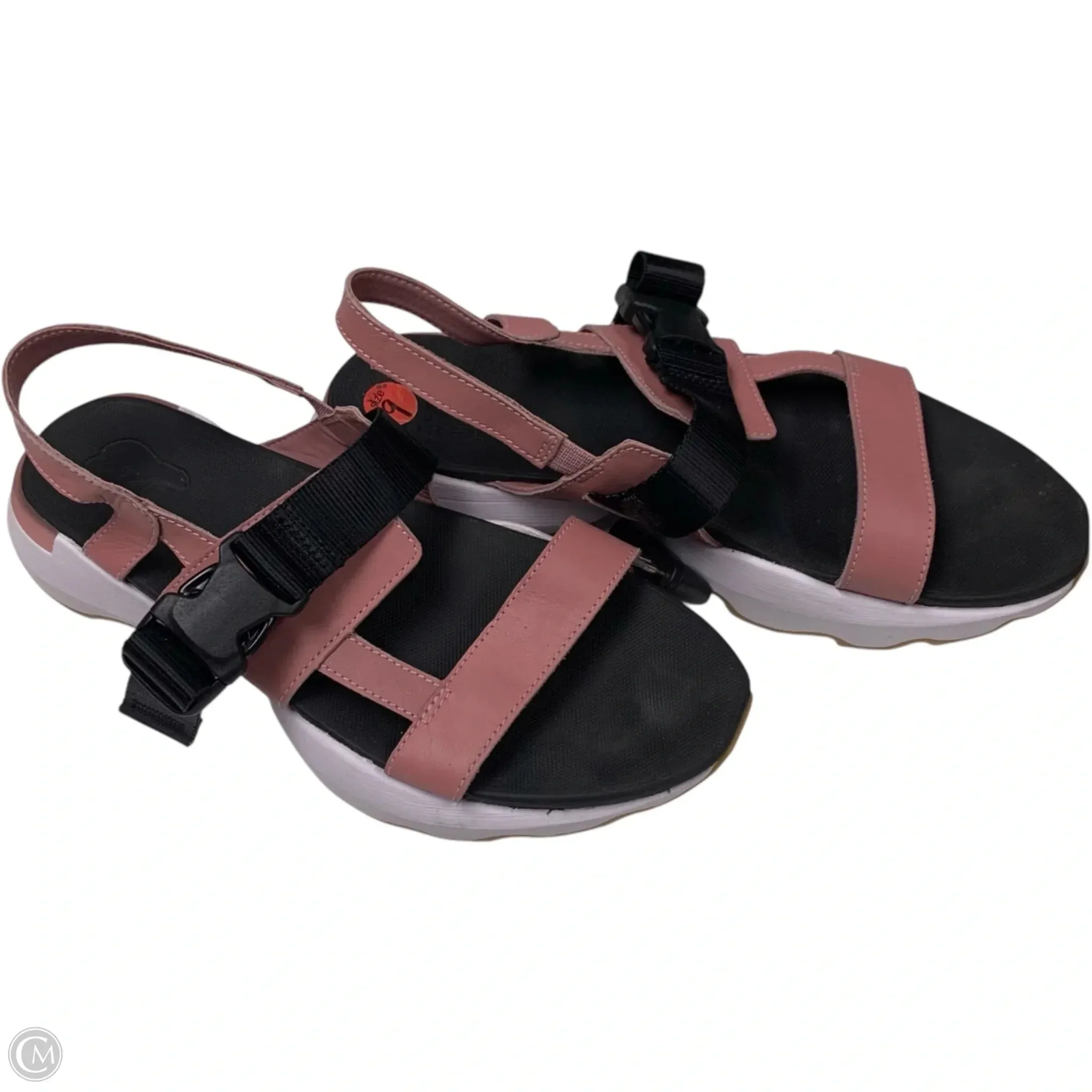 Sandals Sport By Sorel In Black & Pink, Size: 9