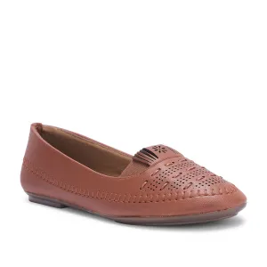 Senorita Tan Casual Ballerina Shoes For Women PRESSY-1 By Liberty