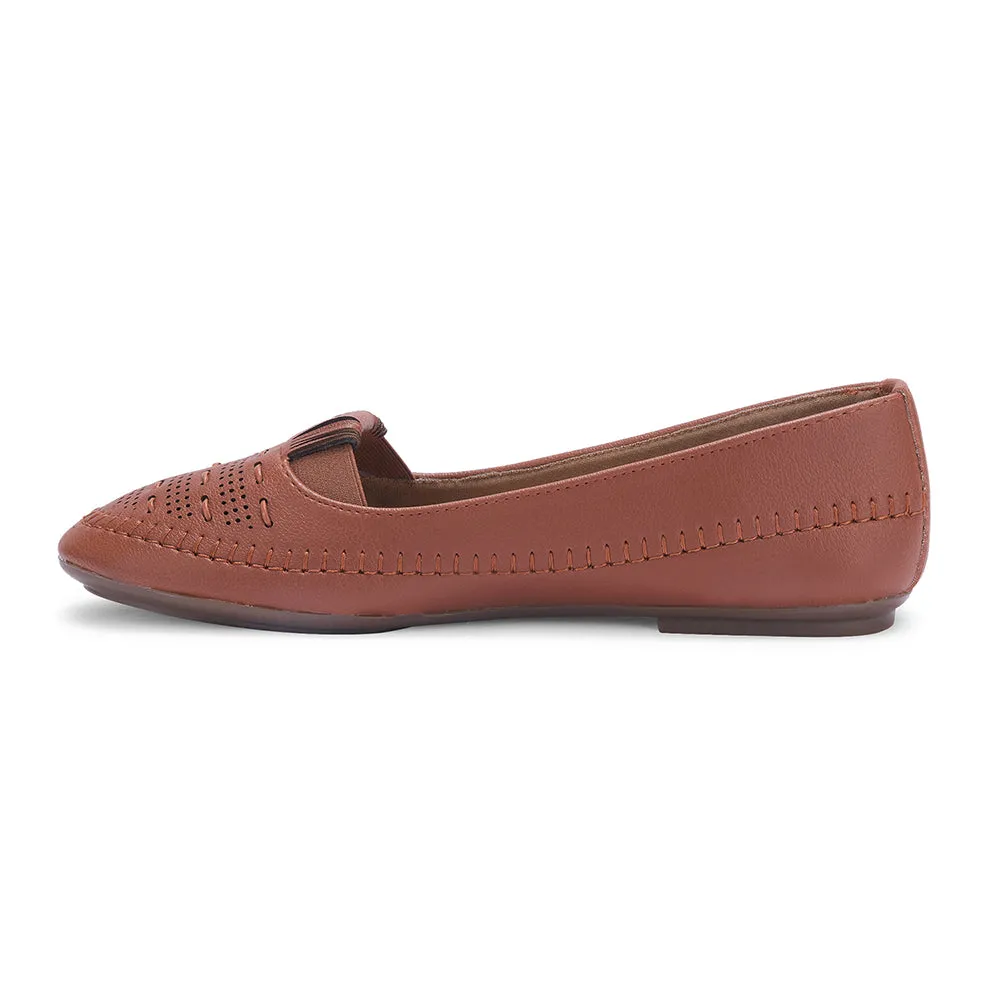 Senorita Tan Casual Ballerina Shoes For Women PRESSY-1 By Liberty