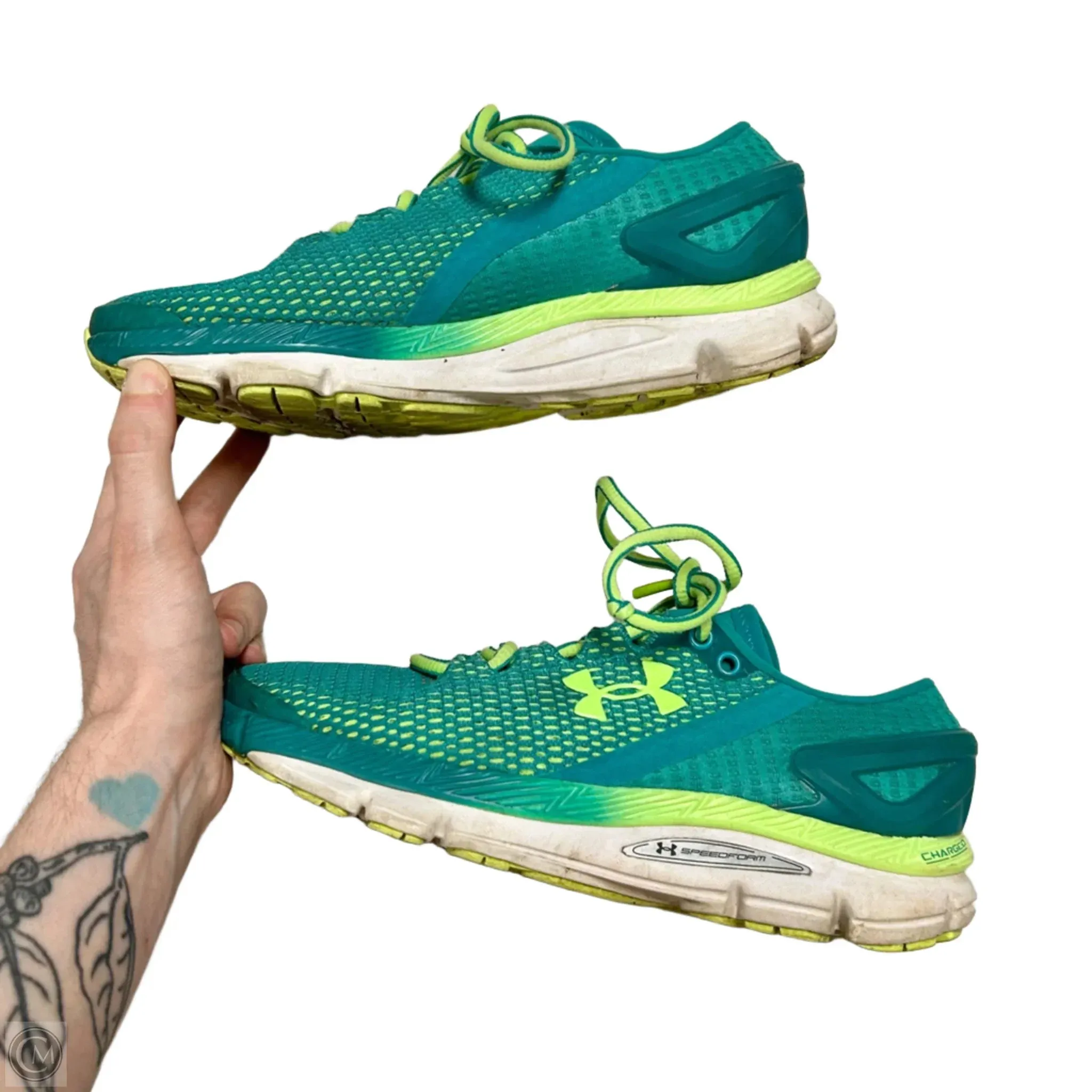 Shoes Athletic By Under Armour In Green & Blue, Size: 6