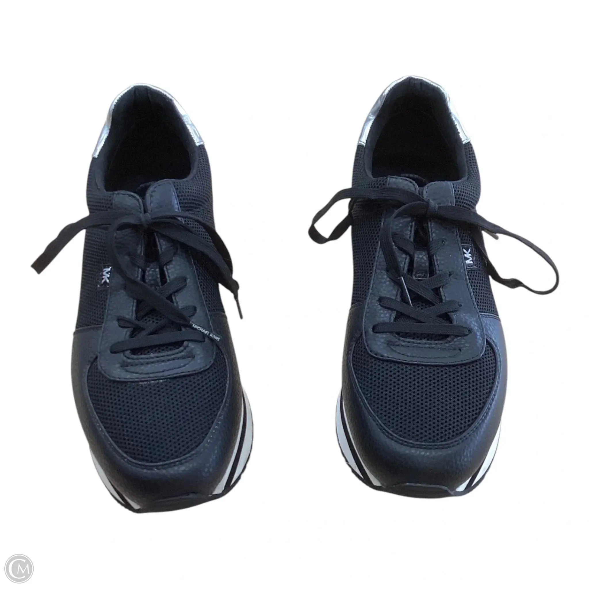 Shoes Designer By Michael Kors In Black & Silver, Size: 9
