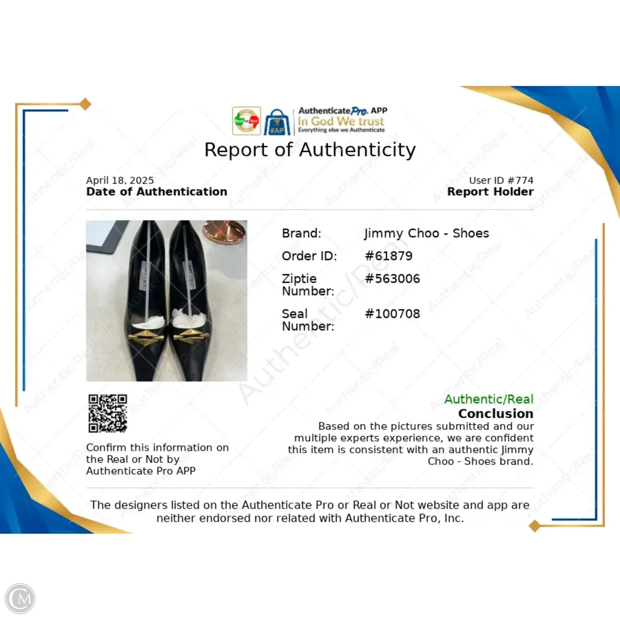 Shoes Luxury Designer By Jimmy Choo In Black & Gold, Size: 8.5