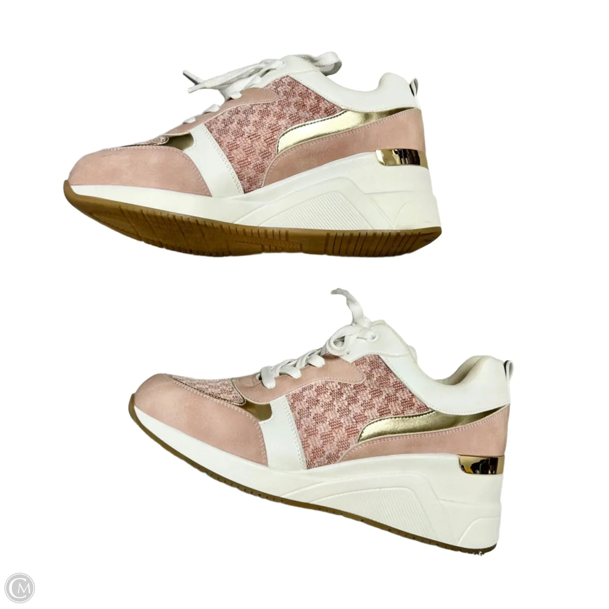 Shoes Sneakers By Cestfini In Pink & White, Size: 8