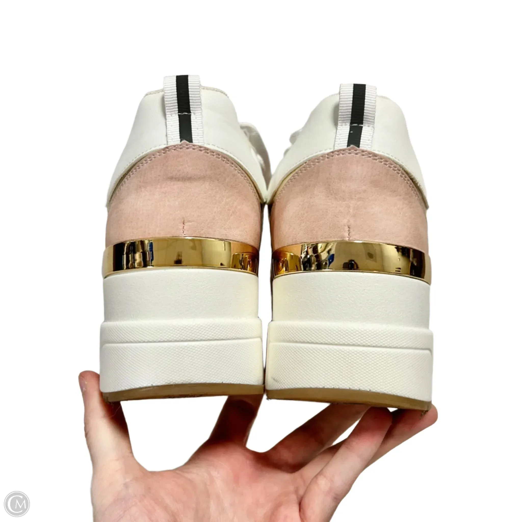 Shoes Sneakers By Cestfini In Pink & White, Size: 8
