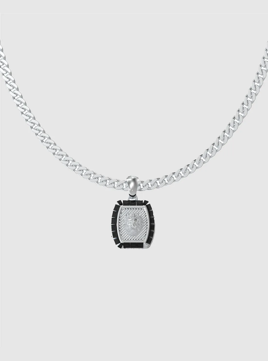 Silver Lion Charm Necklace
